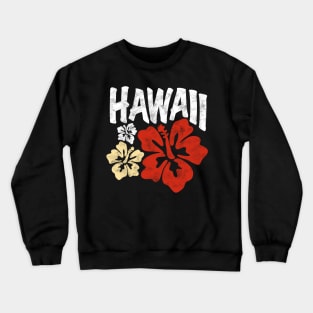 Vintage Y2K Island Girl Hibiscus Flower Pattern Crewneck Sweatshirt